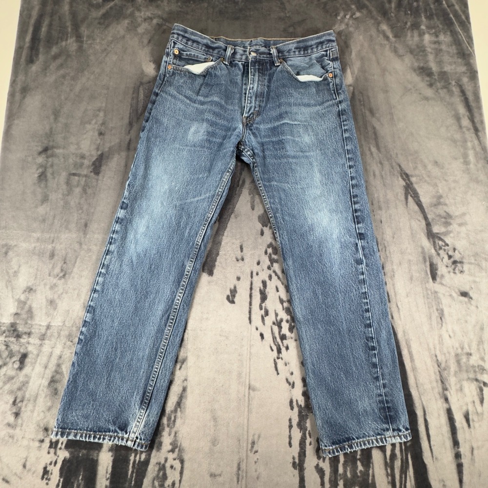 Levi's 505 Regular Fit Jeans Mens 34x30 Blue Medium Wash Straight Leg 00505-0216